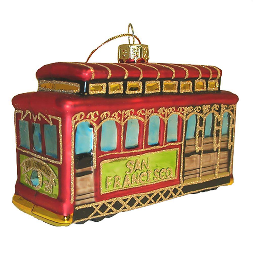 Glittery and Sparkly Cable Car Model Ornament