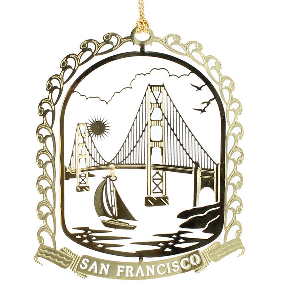 Very Fine, Thin, Golden Gate Bridge Ornament