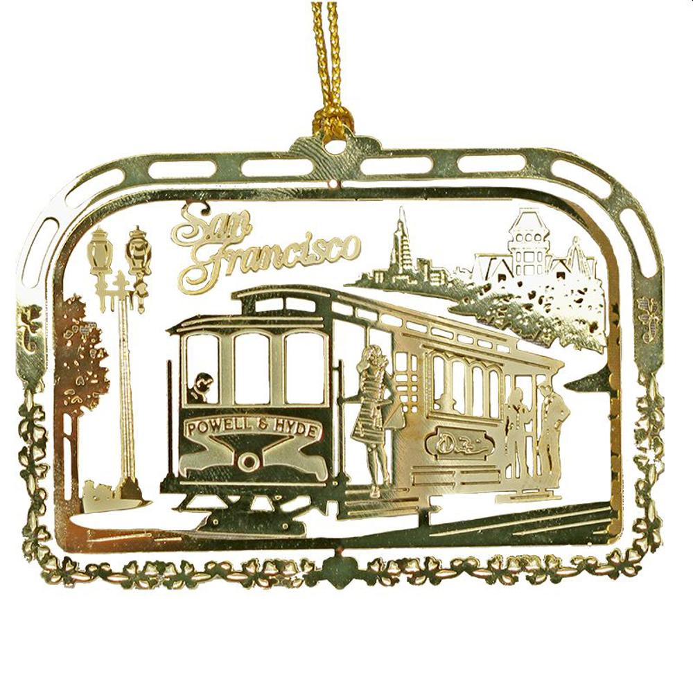 Very Fine, Thin Brass Cable Car Ornament