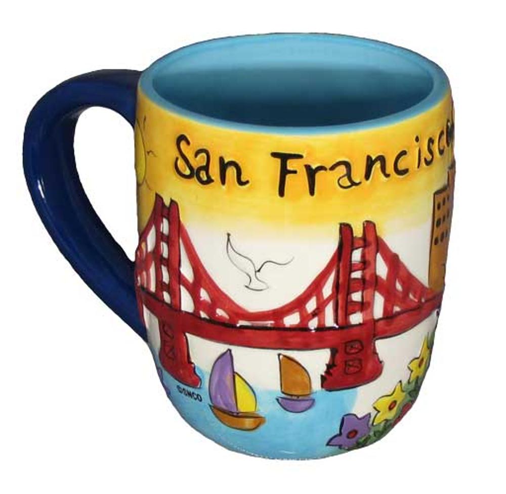 San Francisco Yellow Puff Mug: 12 ounces