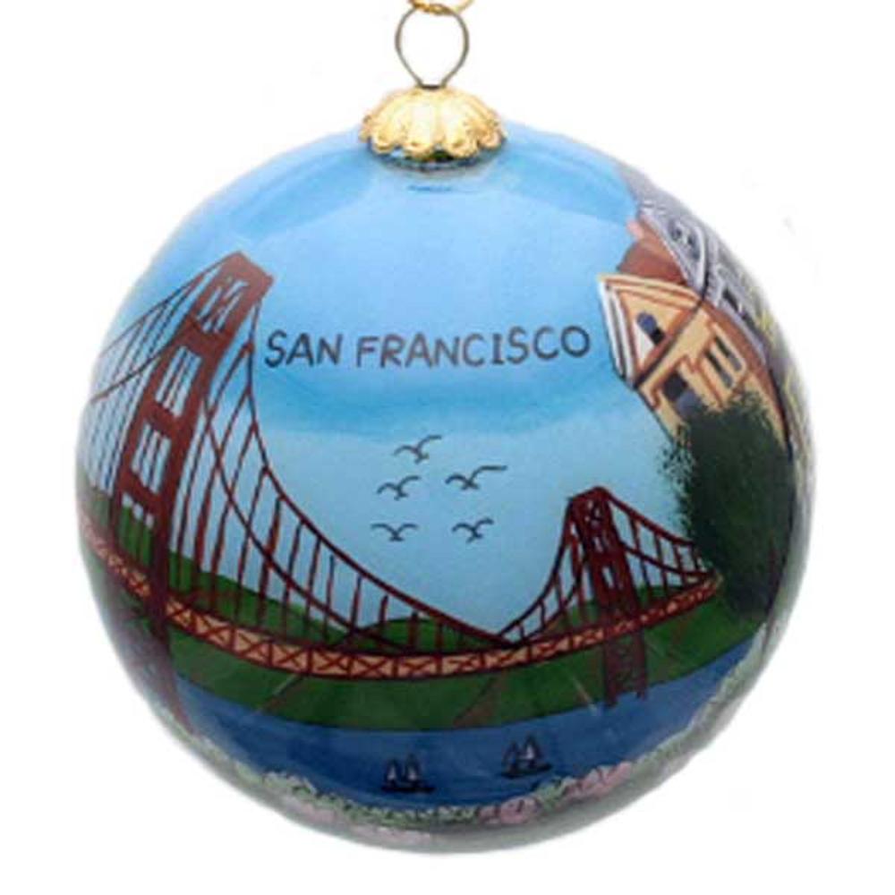 Handpainted Glass San Francisco Ornament