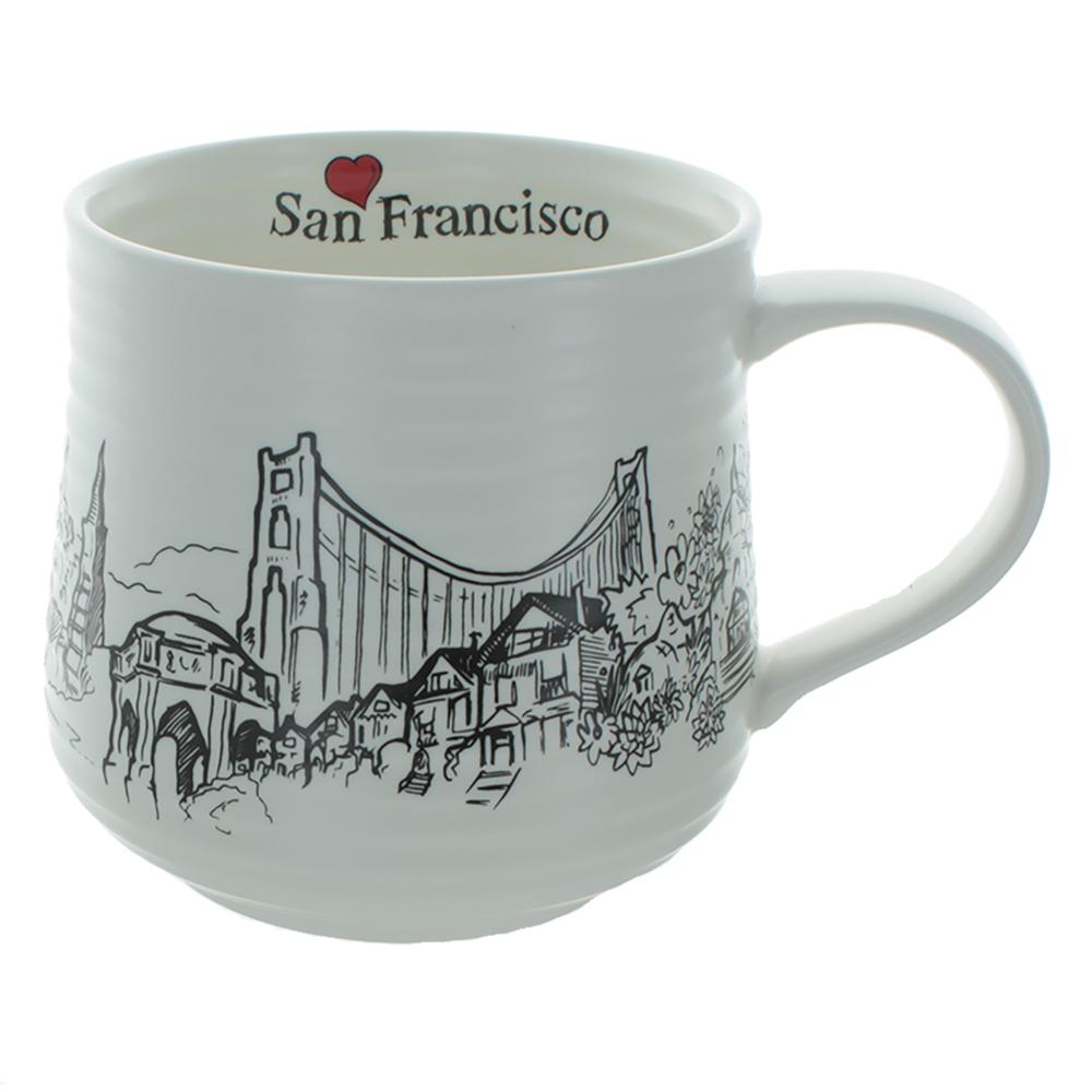 San Francisco Urban East Coast White/Steel Travel 14oz Mug ff168t 