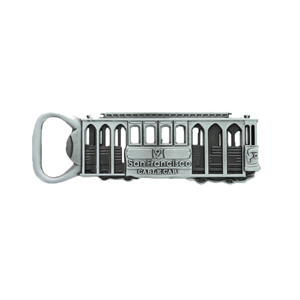 Cable Car Bottle Opening Magnet - Pewter