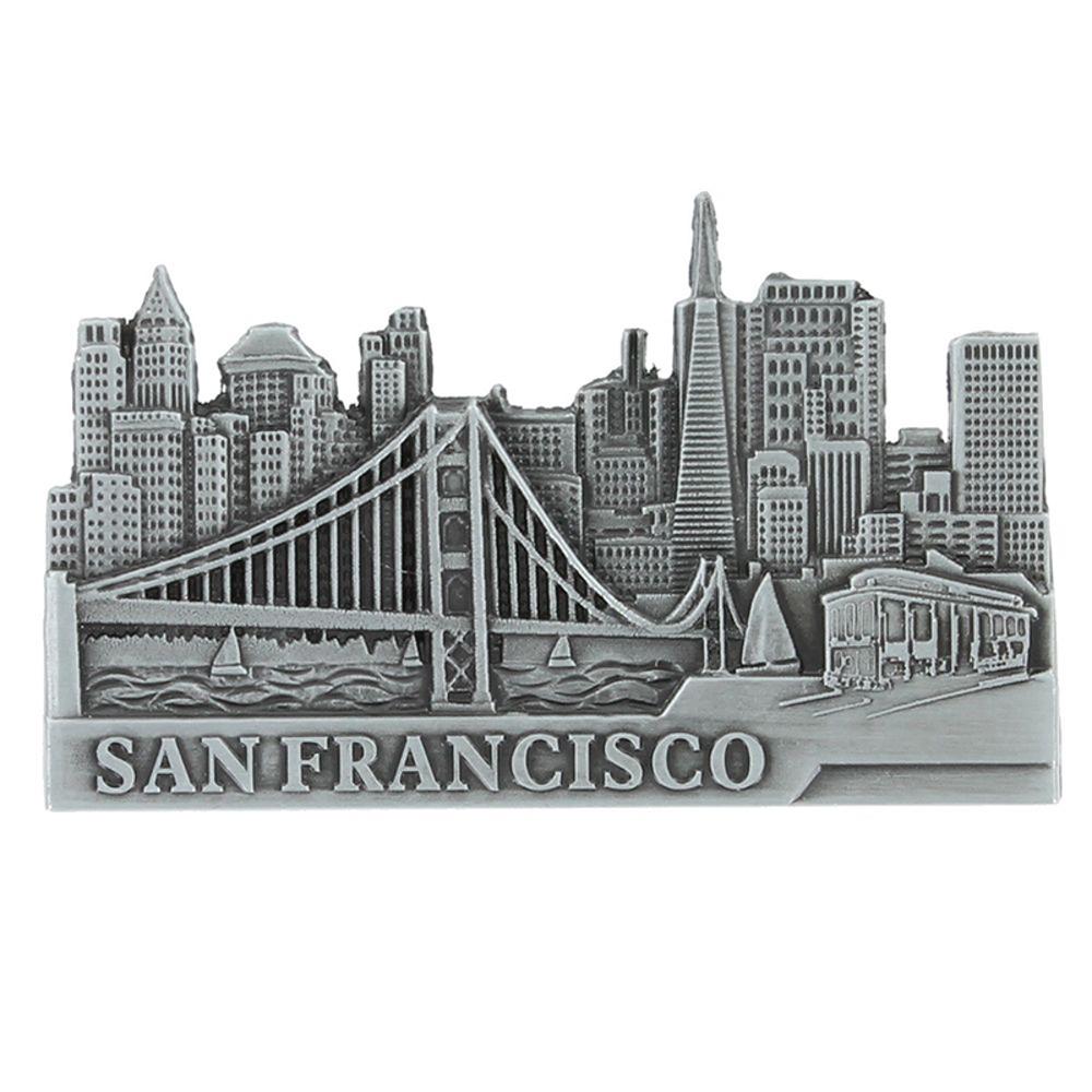 San Francisco City View Magnet - Pewter