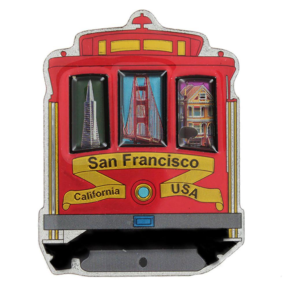 Bold Colors San Francisco Cable Car Magnet