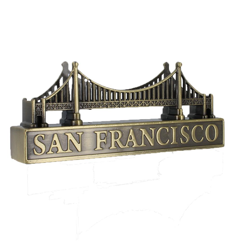 Golden Gate Bridge Model and Pencil Sharpener-Brush Gold