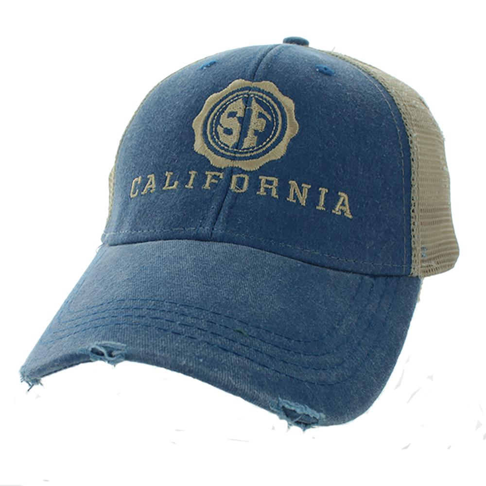 San Francisco Trucker Souvenir Cap, Distressed Style