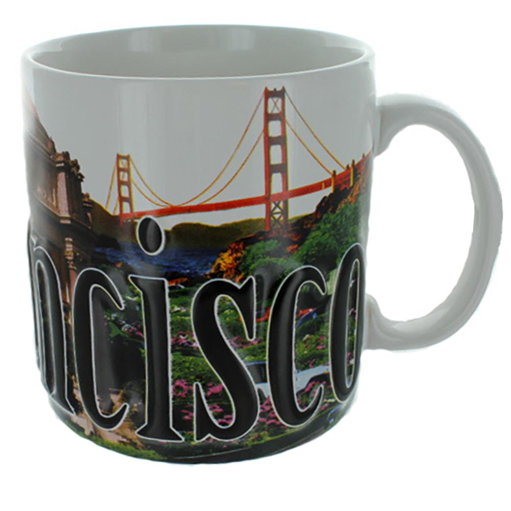 Colorful San Francisco Mug Set with Raised Art