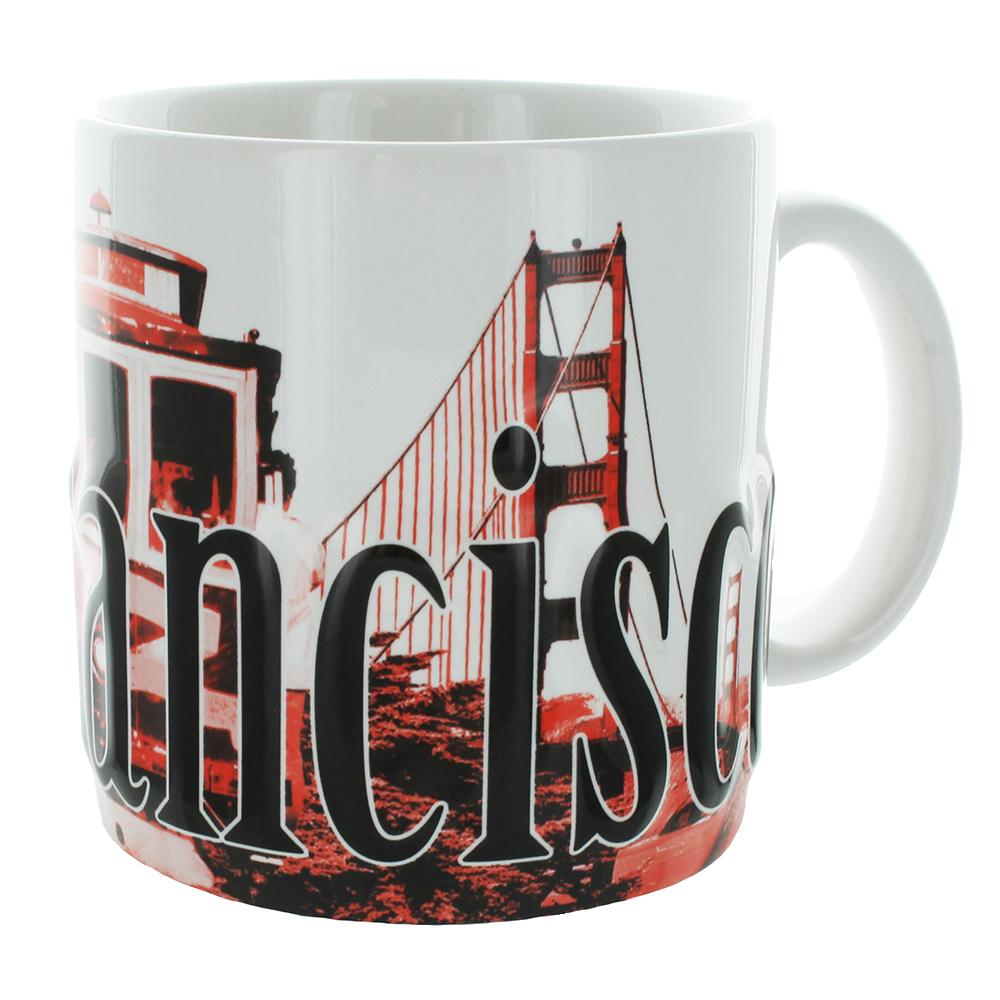 Red Relief Mug in Puffy Letters
