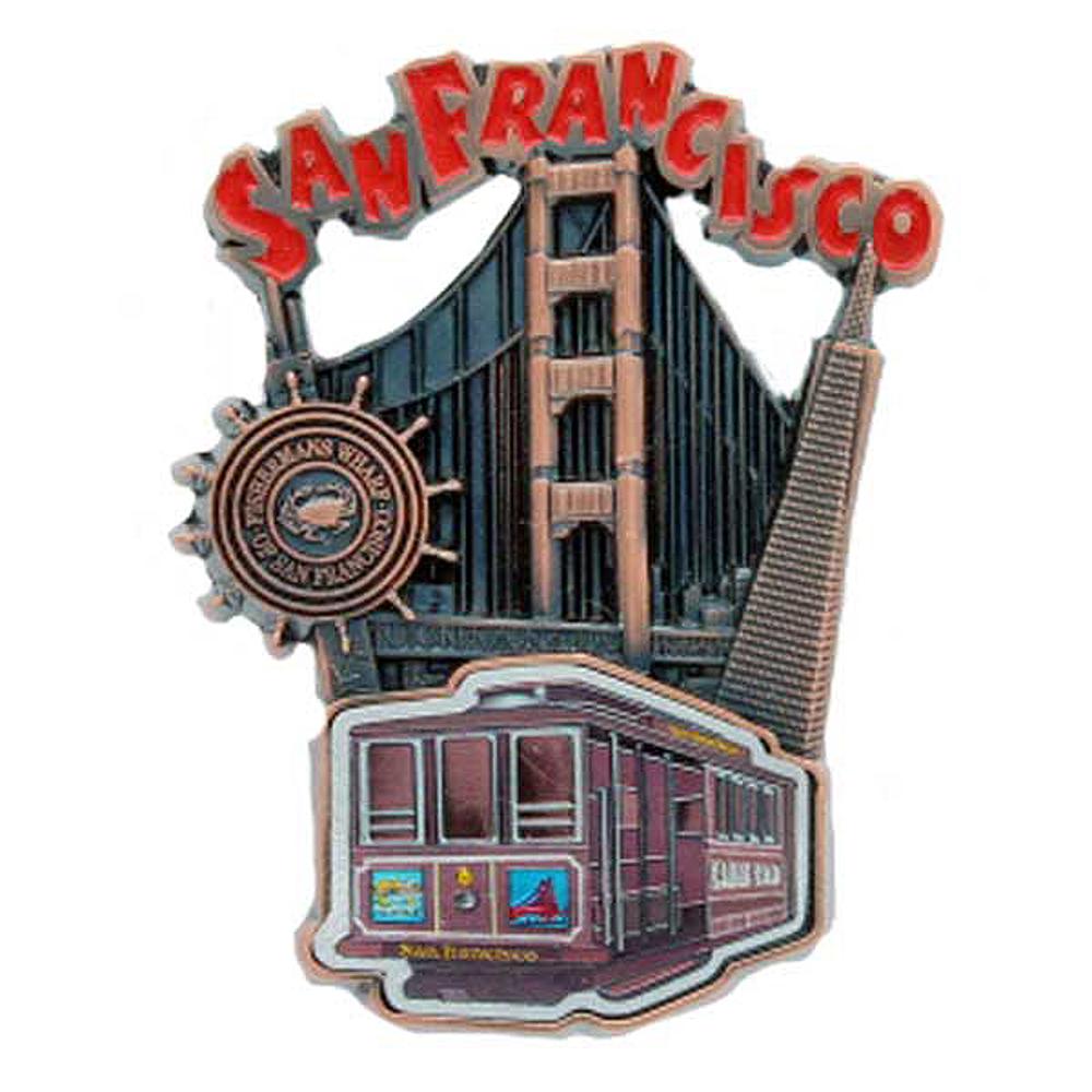 San Francisco Icon Tall Foil Magnet-Copper Color