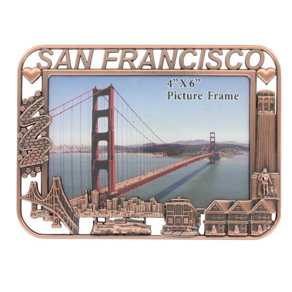 San Francisco Copper Colored Picture Fame with Cut Outs: 4 x 6