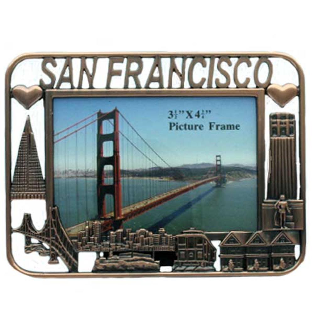 San Francisco Black Picture Frame with Cut Out Icons: 3 x 4